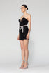 Heart Neck Stone Belted Mini Dress